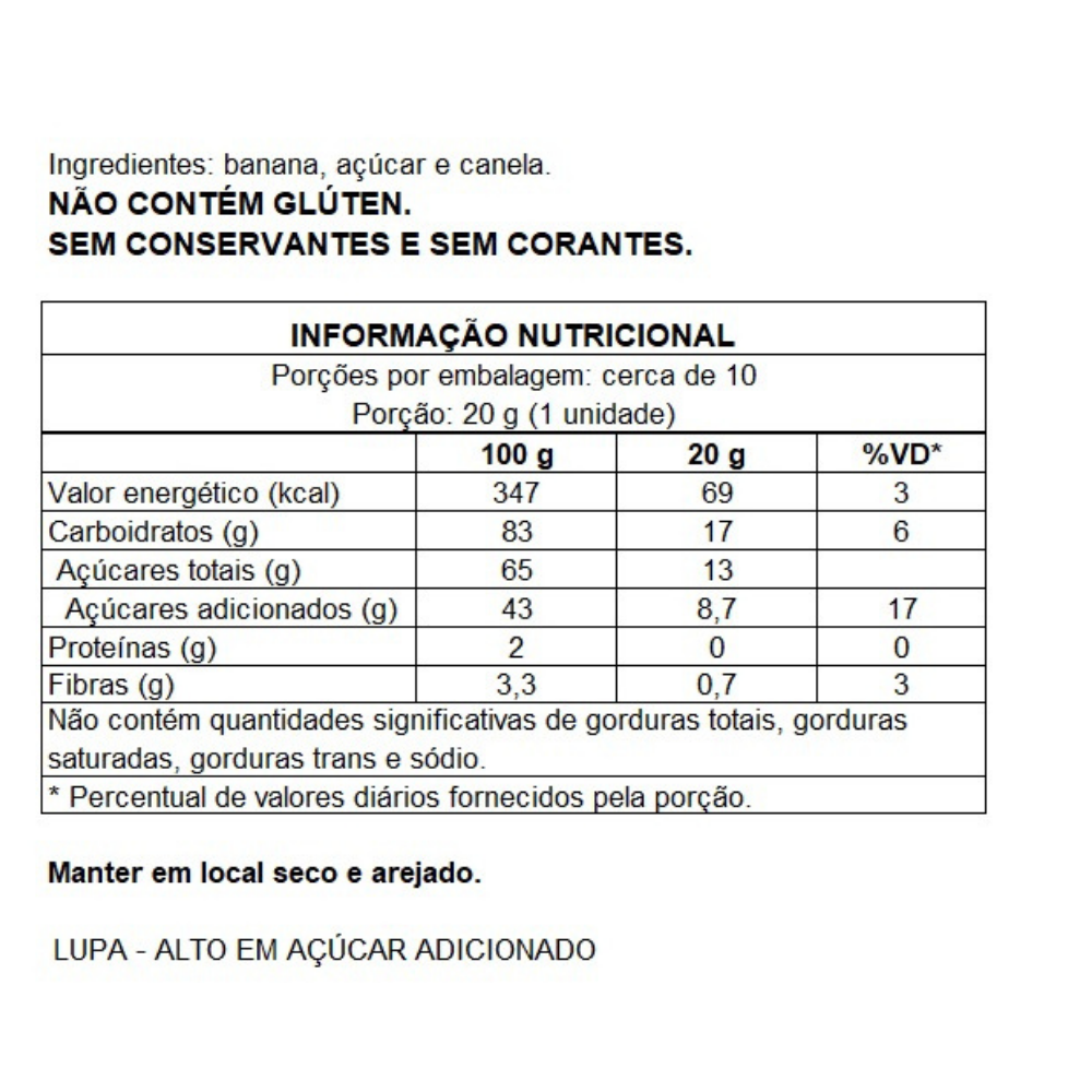 Bananinha Tachão com Canela / Banana Candy with Cinnamon - Tachão (200g)