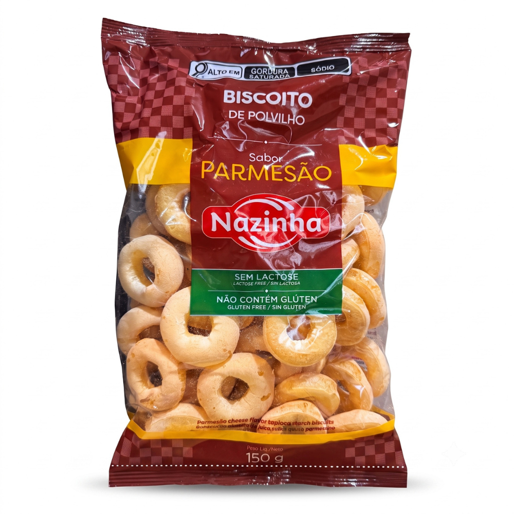 Biscoito de Polvilho Sabor Parmesão / Parmesan-flavored Cassava Biscuits - Nazinha (150g)