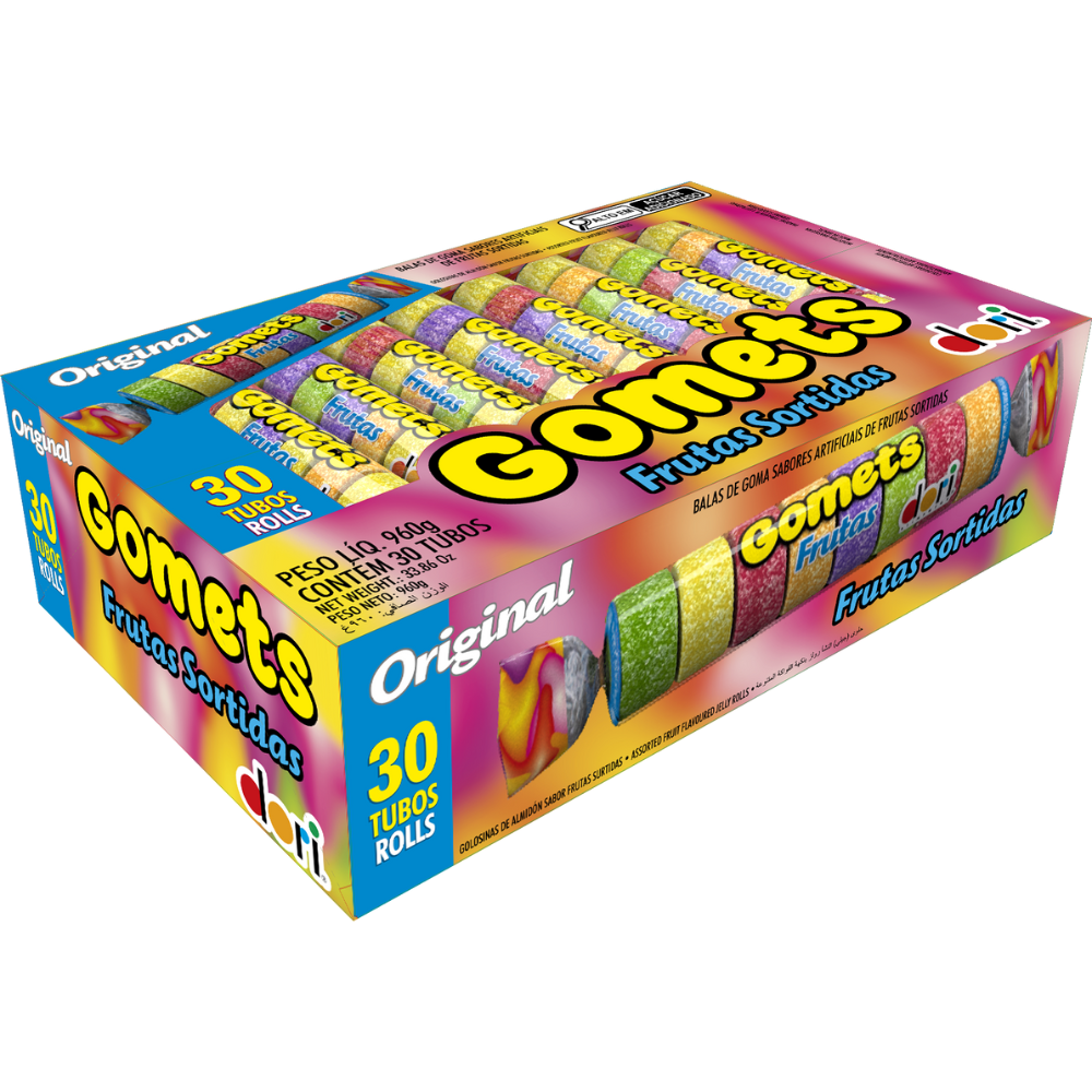 Bala de Goma de Frutas / Assorted Fruit Flavored Jelly Rolls - Gomets Dori (32g)