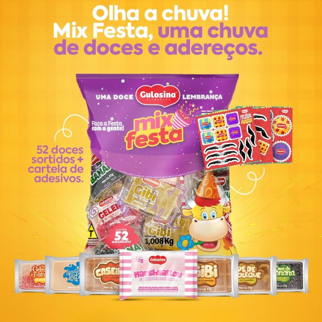 Mix Festa Doces Sortidos / Brazilian Assorted Sweets Party Mix - Gulosina (1kg)