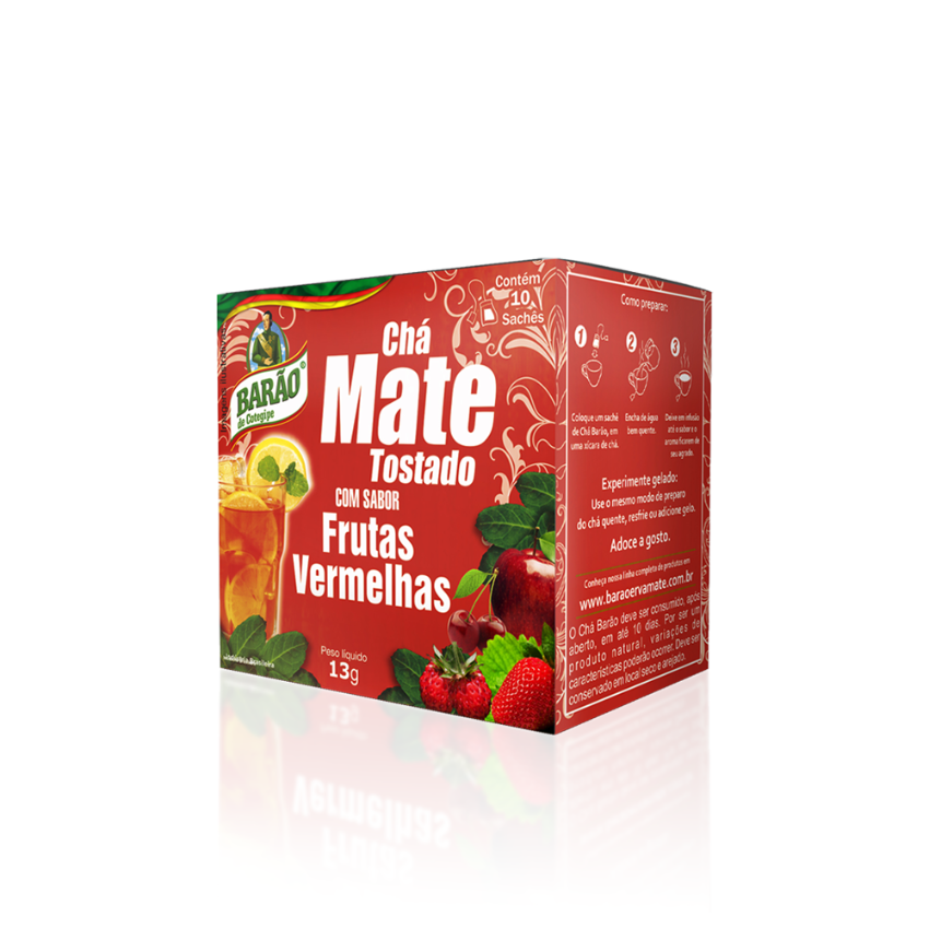 Chá Mate Tostado com Frutas Vermelhas / Roasted Mate Tea with Red Berries - Barão (13g)