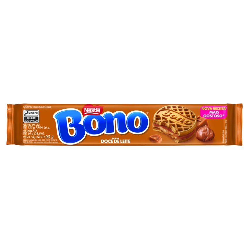 Bono Biscoito Recheado Doce de Leite / Bono Dulce de Leche Filled Cookies - Nestlé (90g)