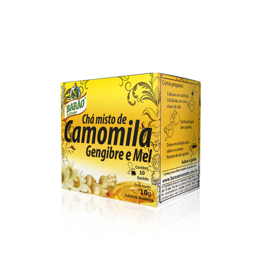 Chá de Camomila, Gengibre e Mel / Chamomile, Ginger and Honey Tea - Barão (10g)