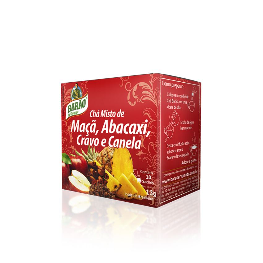 Chá de Maçã, Abacaxi, Cravo e Canela / Apple, Pineapple, Clove and Cinnamon Tea - Barão (13g)