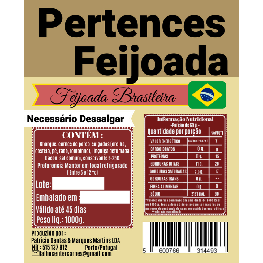 Mix Feijoada Completo / Meat Mix for Feijoada - Center Carnes (1kg)