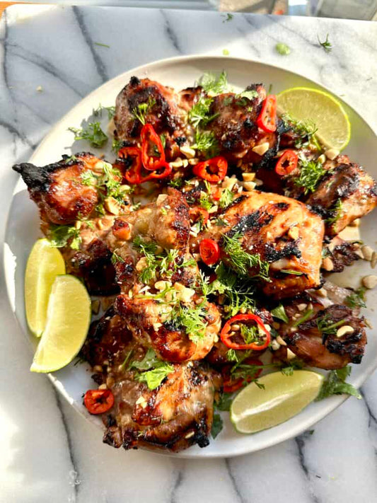 Grilled Chicken Thighs with Tucupi Barbecue Sauce