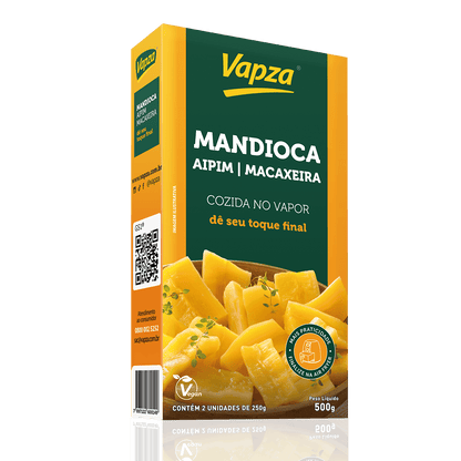 Mandioca Cozida no Vapor / Steam-Cooked Cassava - Vapza (500g)