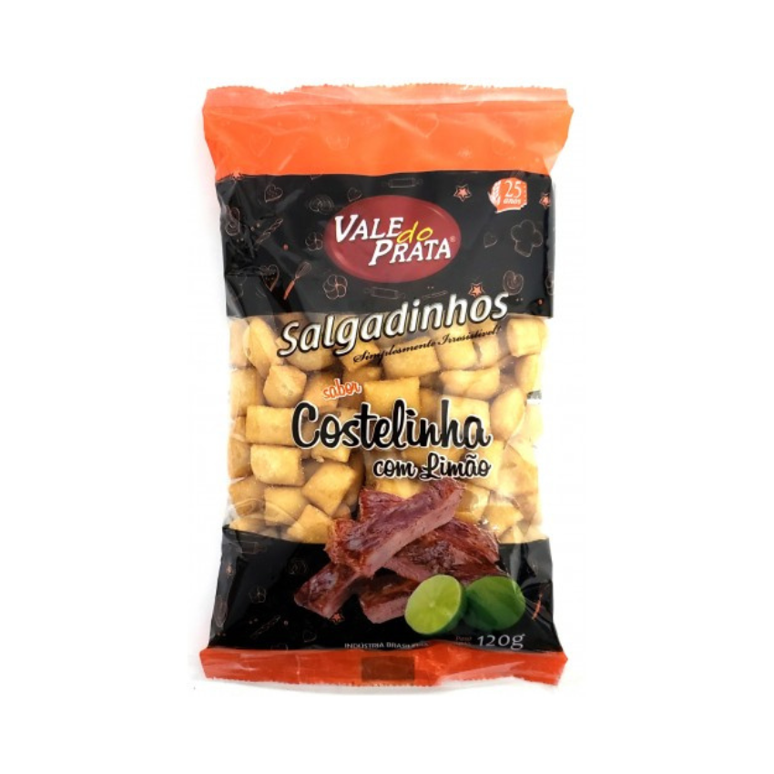 Salgadinho Sabor Costelinha com Limão - Lemon Ribs-Flavored Snack / Vale do Prata (120g) (Copy)