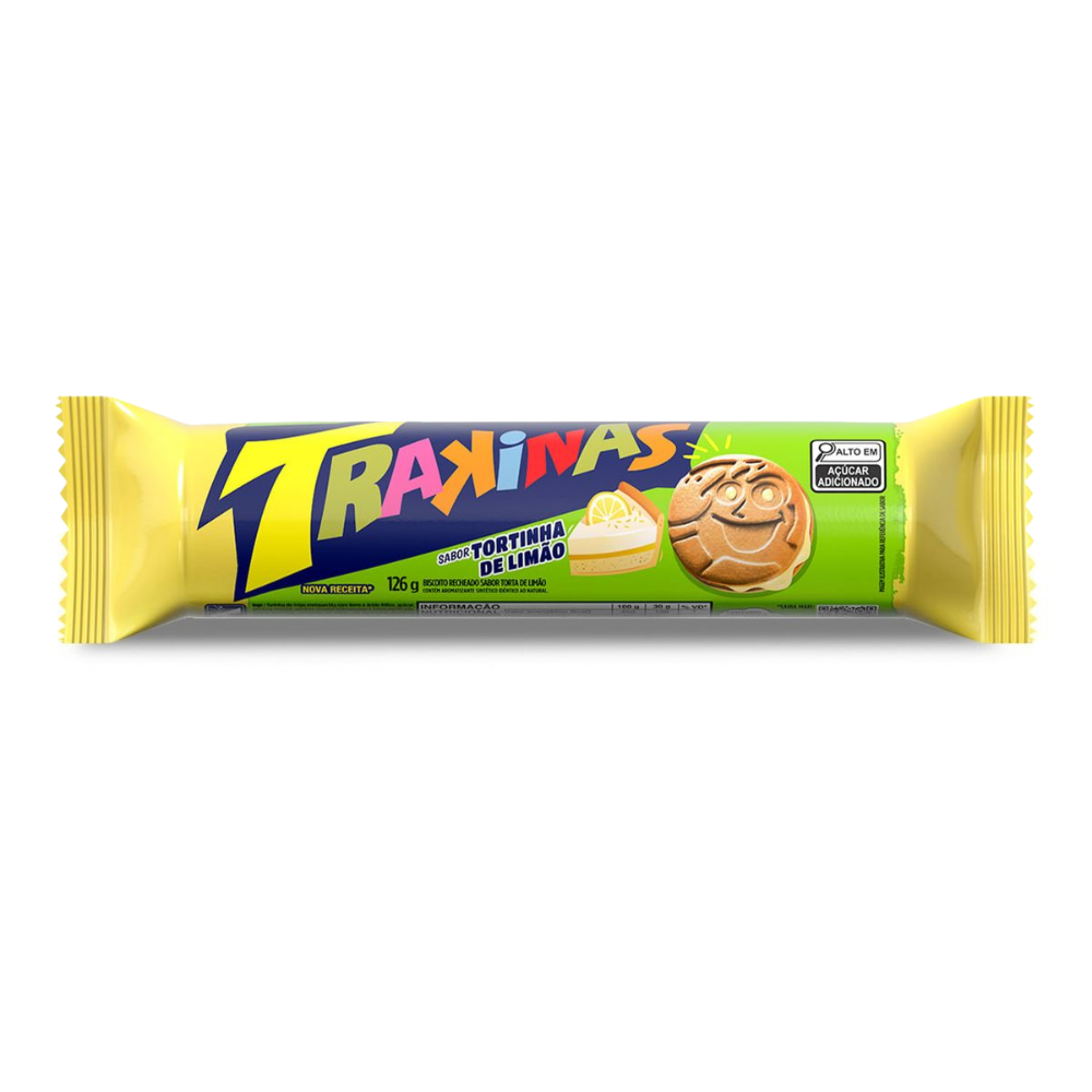 Trakinas Tortinha de Limão / Lime Pie Flavour Sandwich Cookies - Mondeléz (126g)