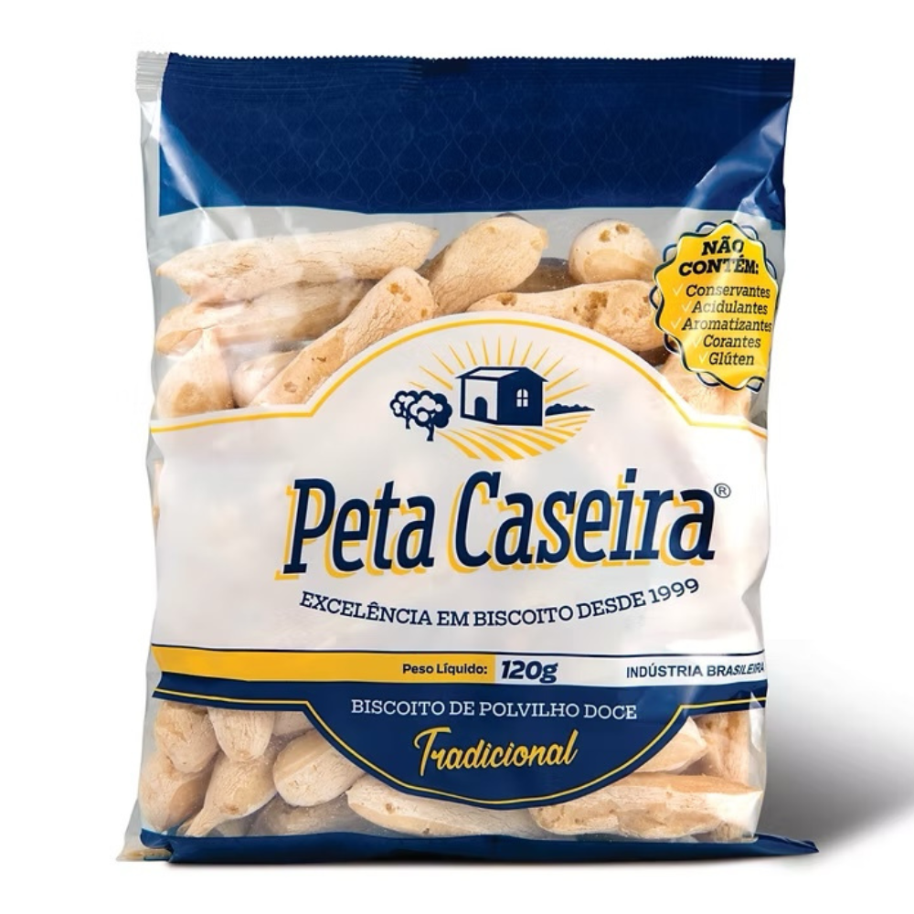 Biscoito de Polvilho Doce Tradicional / Tapioca Starch Biscuit - Peta Caseira (120g)