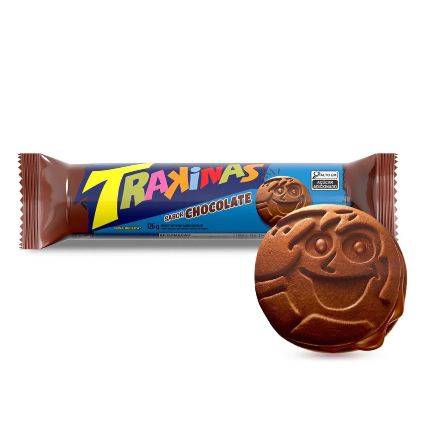 Bolacha Recheada de Chocolate / Filled Chocolate Biscuit - Trakinas (126g)