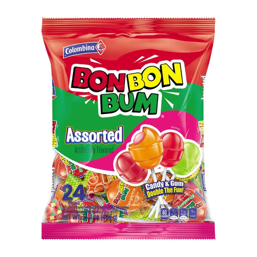 Assorted Lollipops Bon Bon Bum - Colombina (408g - 24 units)