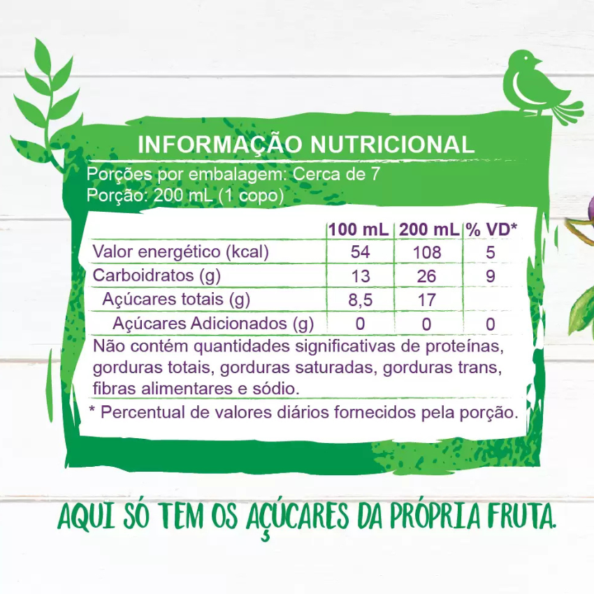 Suco de Uva Integral / 100% Grape Juice - Campo Largo (1,5l)