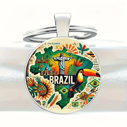 Chaveiro de Metal do Brasil / Brazil Metal Keychain
