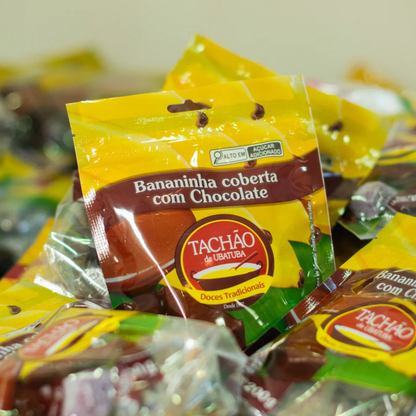 Bananinha Coberta com Chocolate / Chocolate Covered Banana Candy - Tachão (200g)