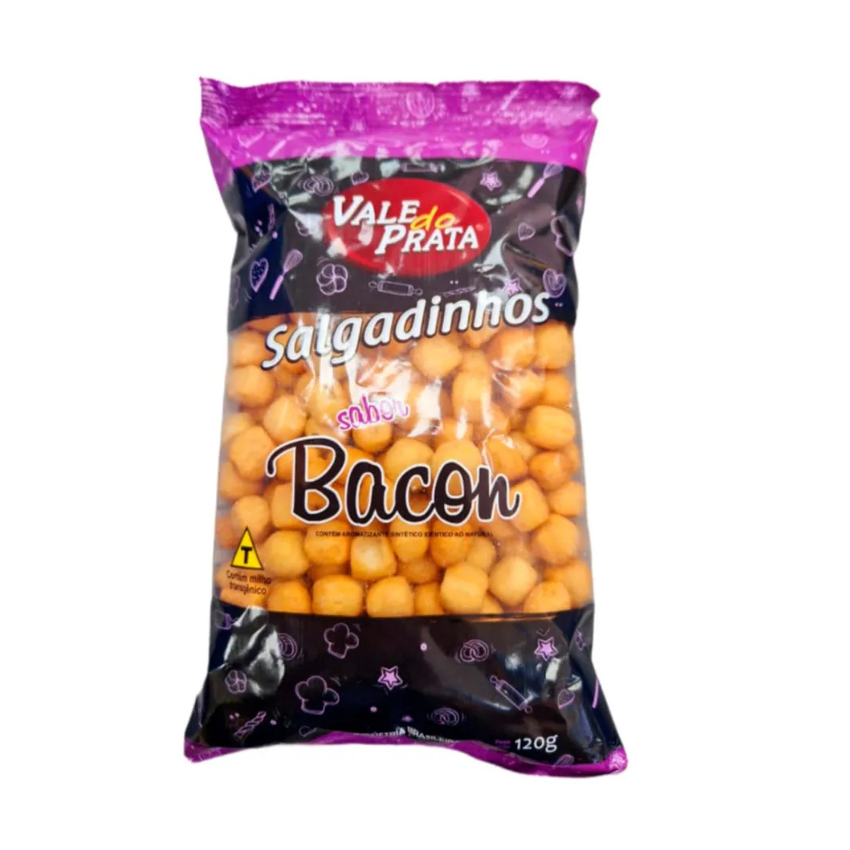 Salgadinho Sabor Bacon - Bacon-Flavored Snack / Vale do Prata (120g)