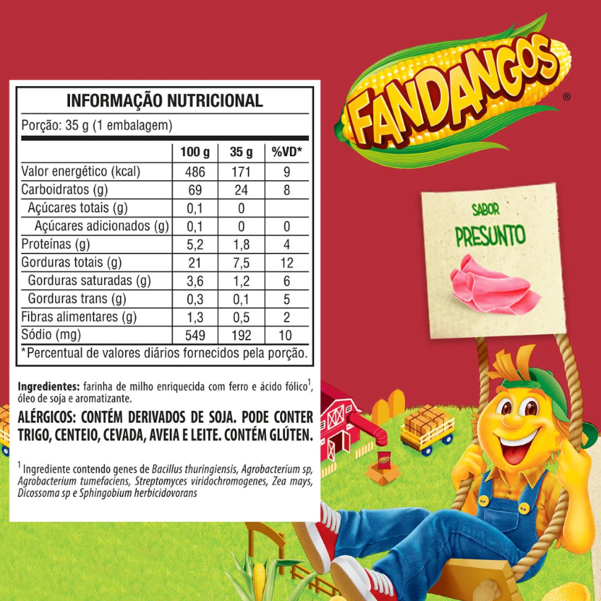 Fandangos sabor Presunto / Ham flavored Snacks - Elma Chips (35g)