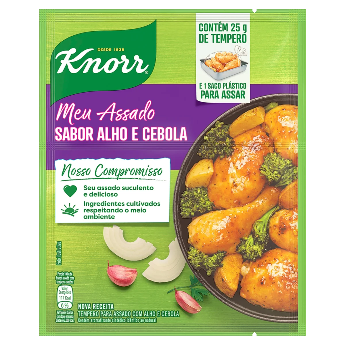 Tempero Meu Assado Sabor Alho e Cebola / Garlic & Onion Style Seasoning Mix - Knorr (25g)
