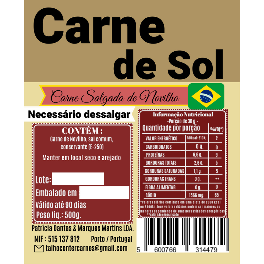 Carne de Sol / Sundryed Beef - Center Carnes (500g)