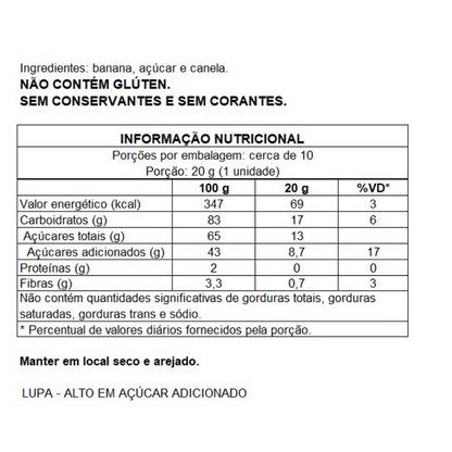 Bananinha Tachão com Canela / Banana Candy with Cinnamon - Tachão (200g)