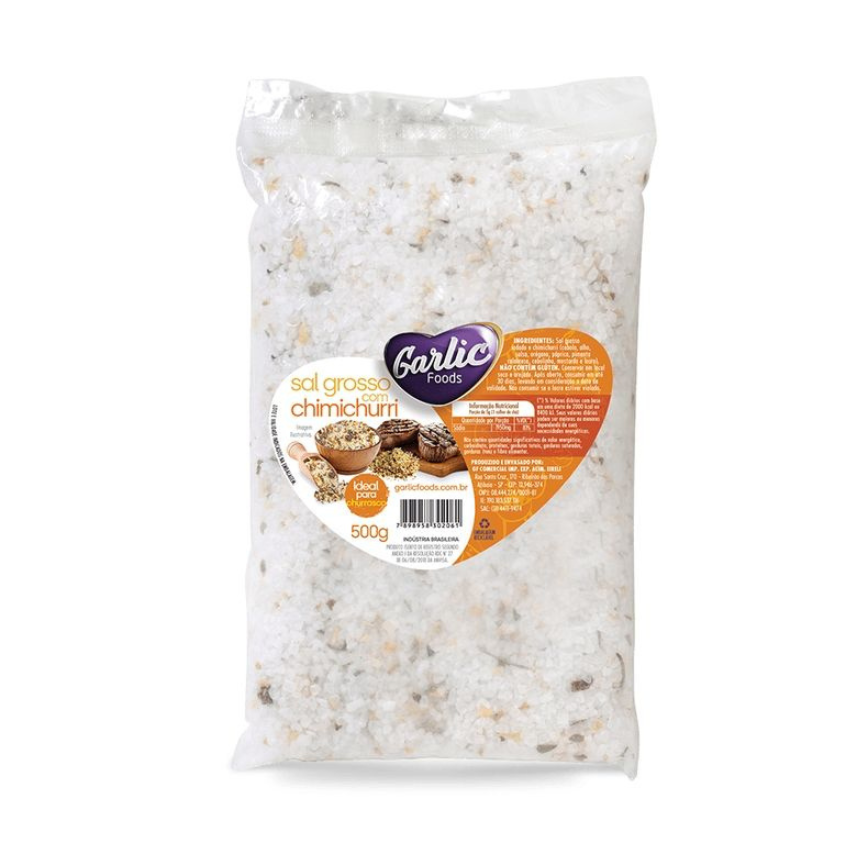 Sal Grosso com Chimichurri / Salt with Chimichurri for Barbecue - Garlic Foods (500g)