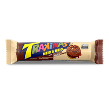 Trakinas Meio a Meio Chocolate ao Leite e Chocolate Branco / Milk & White Chocolate Flavour Sandwich Cookies - Mondeléz (126g)