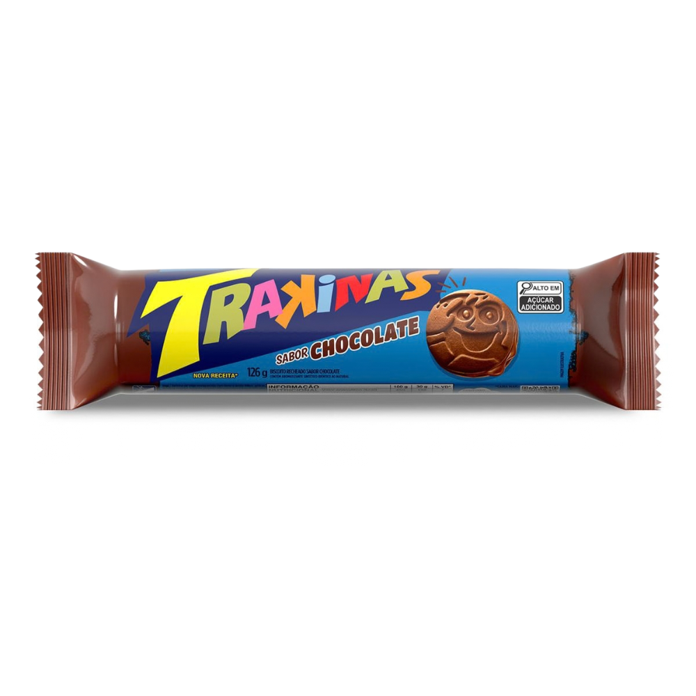 Trakinas de Chocolate / Filled Chocolate Biscuit - Mondeléz (126g)