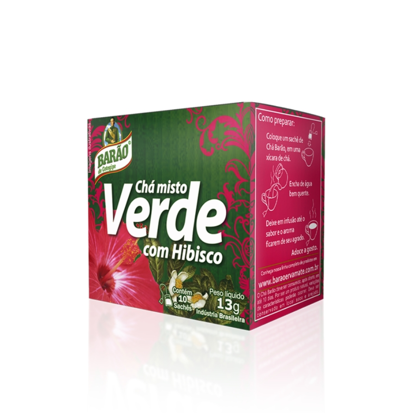 Chá Verde com Hibisco / Green Tea with Hibiscus – Barão (13g)