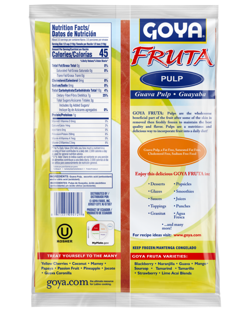 Polpa de Goiaba Congelada / Frozen Guava Fruit Pulp - Goya (250g)