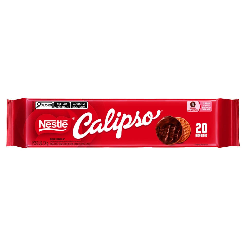 Biscoito Calipso Cobertura de Chocolate / Calipso Chocolate Covered Biscuits - Nestlé (130g)