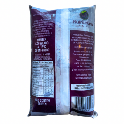 Polpa de Açaí Congelada / Acai Frozen Pulp - NutriLatino (1kg)