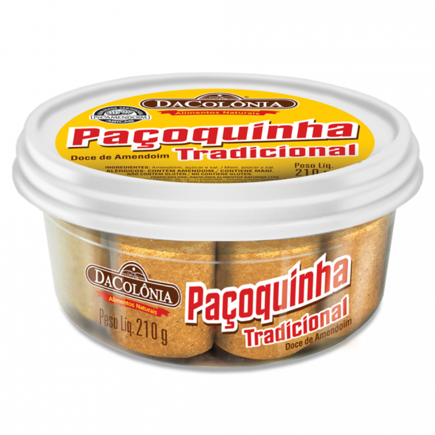 Paçoquinha Rolha Tradicional / Peanut Candy Cork - DaColônia (210g)