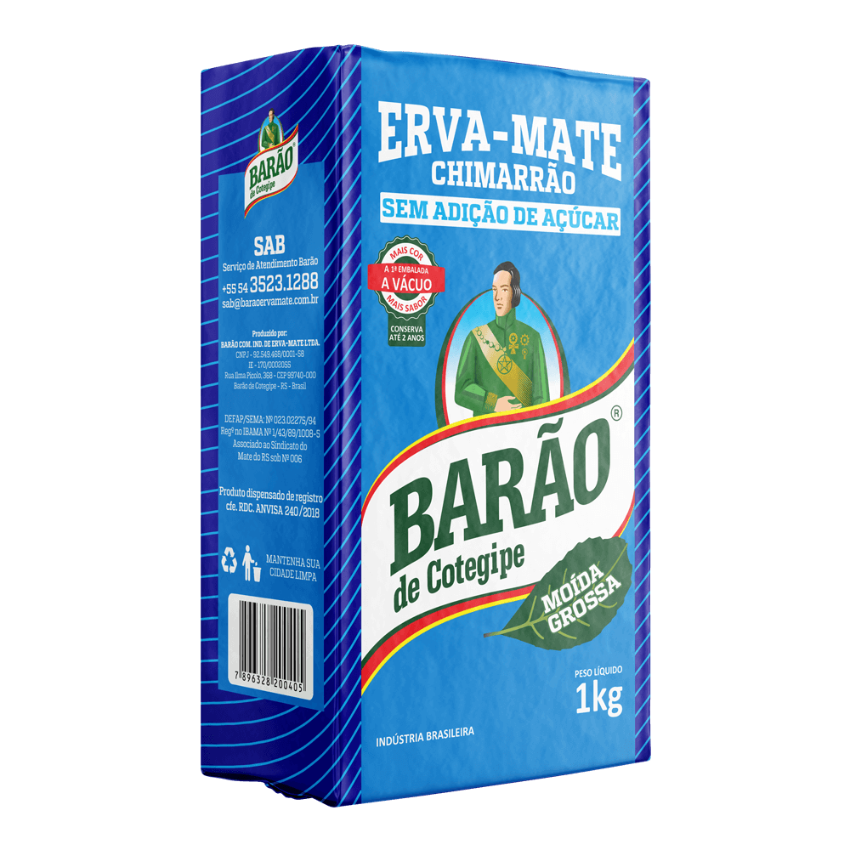 Erva-Mate Chimarrão Moída Grossa / Coarse Ground Mate Tea for Chimarrão - Barão (1kg)