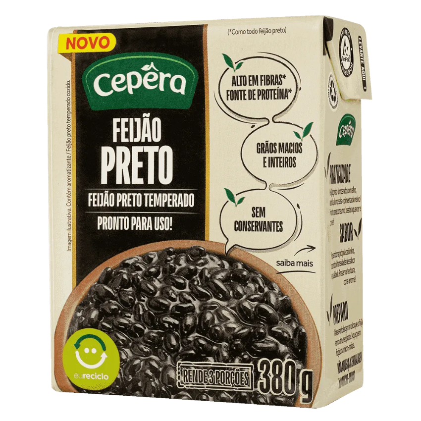 Feijão Preto Temperado / Seazoned Black Bean - Cepêra (380g)