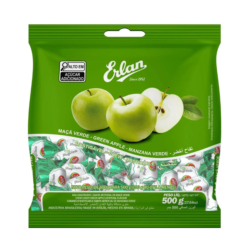 Bala de Maçã Verde / Green Apple Candy - Erlan (400g)