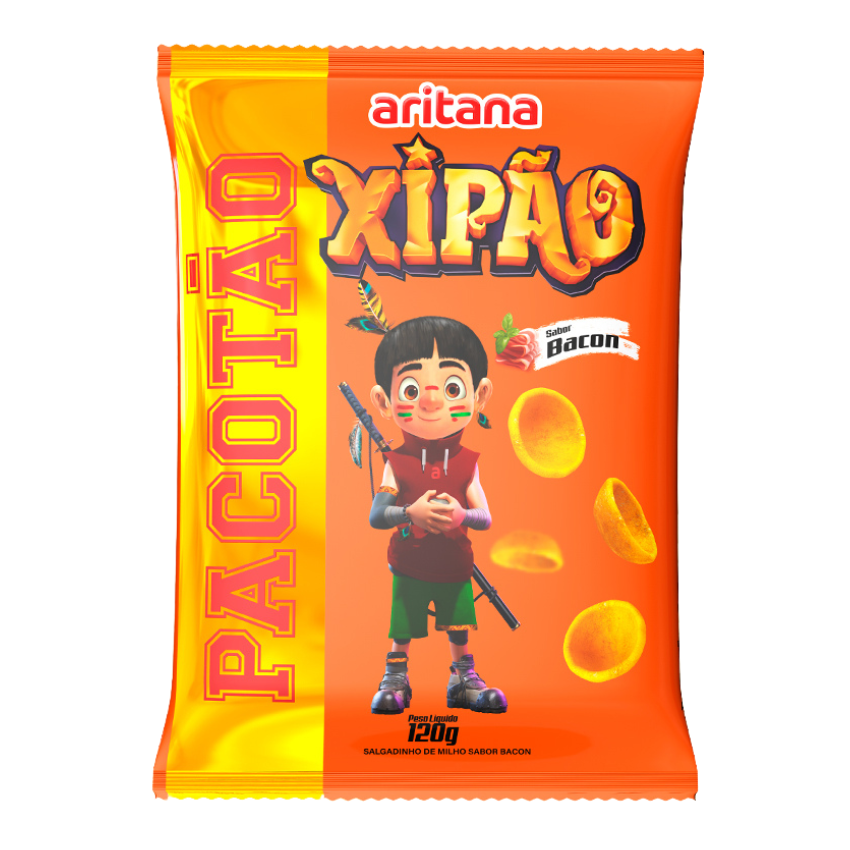 Salgadinho Xipão Sabor Bacon / Bacon Snack - Aritana (120g)