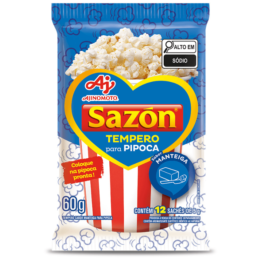 Sazon Pipoca sabor Manteiga - Butter Seasoning for Popcorn - Ajinomoto (60g)