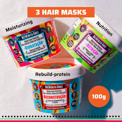 Be(m)dita Ghee Capillary Schedule - 3 Small Hair Masks KIT (100g)