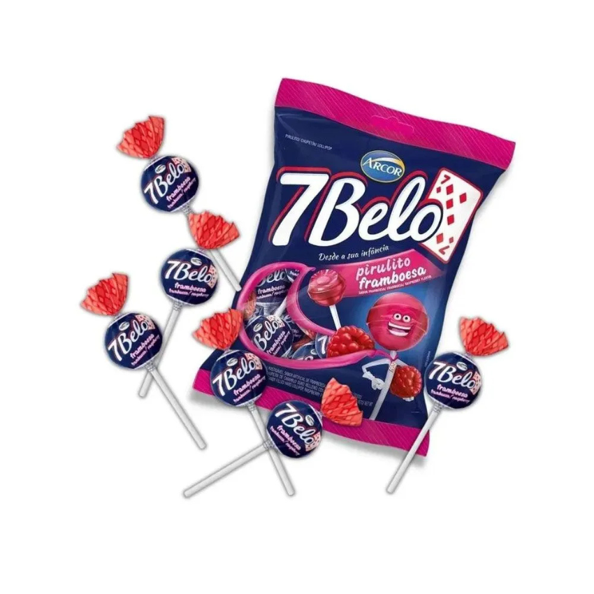 Pirulito 7 Belo / Raspberry Lollipop - Arcor (500g)