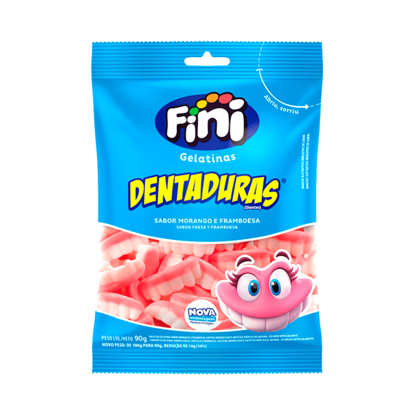 Balas de Gelatina Dentaduras / Raspberry Gummies - Fini (90g)