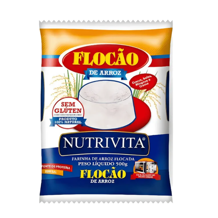 Flocão de Arroz / Flaked Rice for Couscous - Nutrivita (500g)