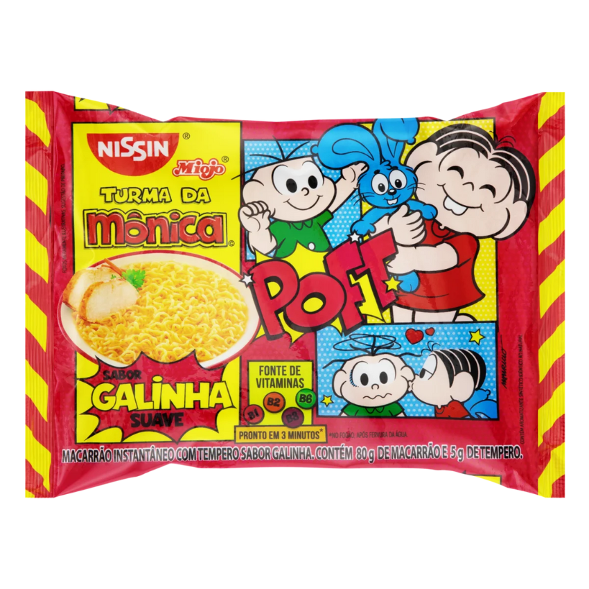 Macarrão Instantâneo de Galinha Suave - Nissin Miojo Turma da Mônica (85g)