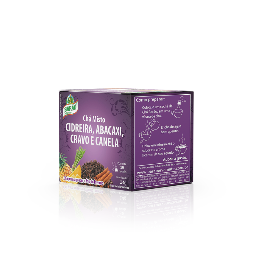 Chá de Cidreira, Abacaxi, Cravo e Canela /  Lemon Balm, Pineapple, Clove and Cinnamon Tea - Barão (14g)
