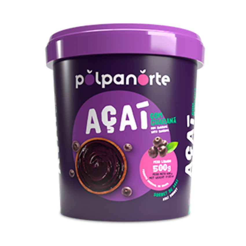 Açaí com Guaraná / Acai with Guarana - Polpa Norte (500g)