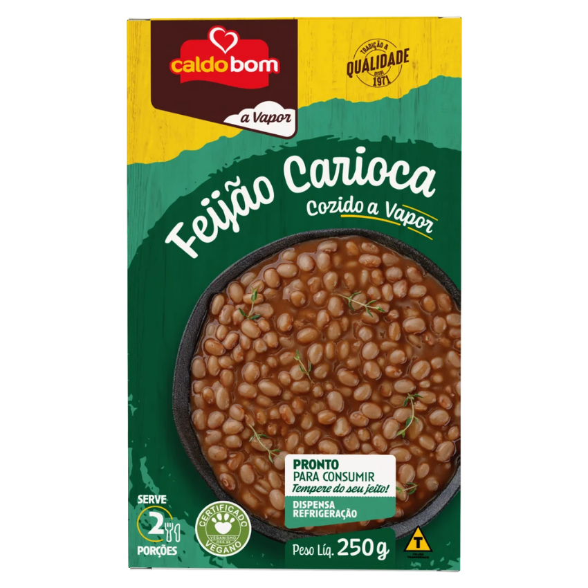 Feijão Carioca Cozido à Vapor / Steamed Carioca Beans - Caldo Bom (250g)