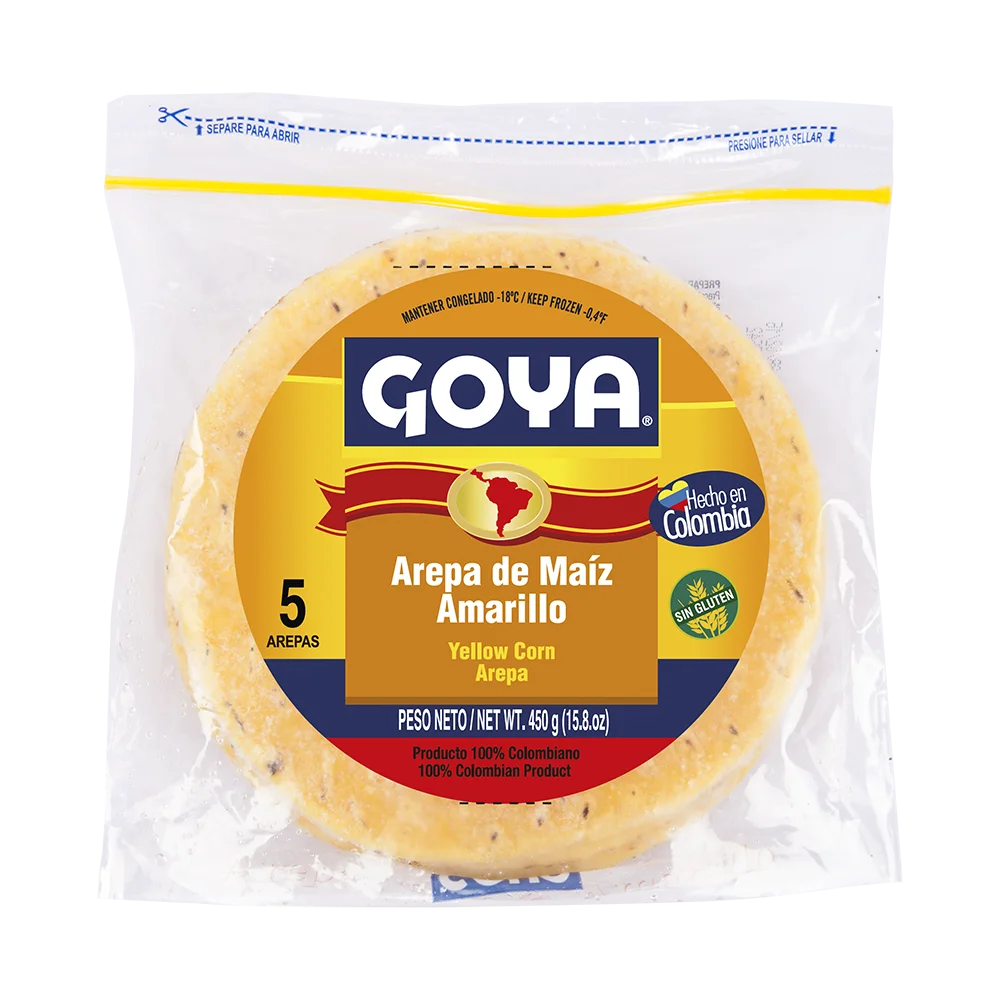 Arepas de Maíz Amarillo Congeladas / Frozen Yellow Corn Arepas - Goya (450g)