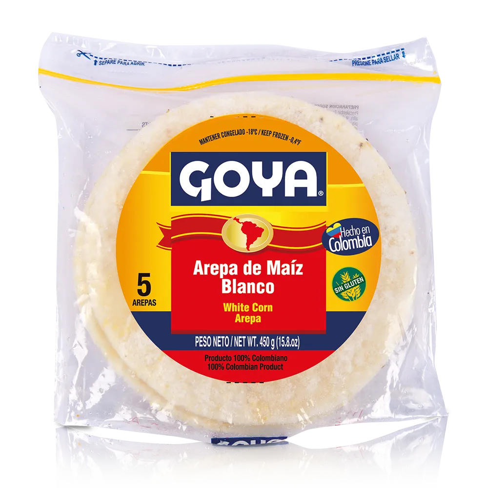 Arepas de Maíz Blanco Congeladas / Frozen White Corn Arepas - Goya (450g)