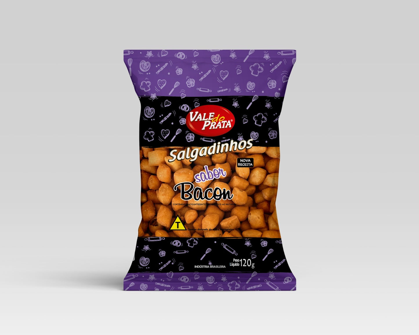 Salgadinho sabor Bacon / Bacon Flavoured Snack - Vale do Prata (120g)
