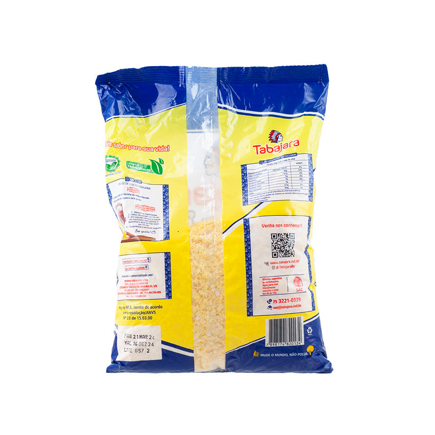 Flocão de Milho Não-Transgênico / Corn flakes for Cuscuz GMO-Free - Tabajara (450g)