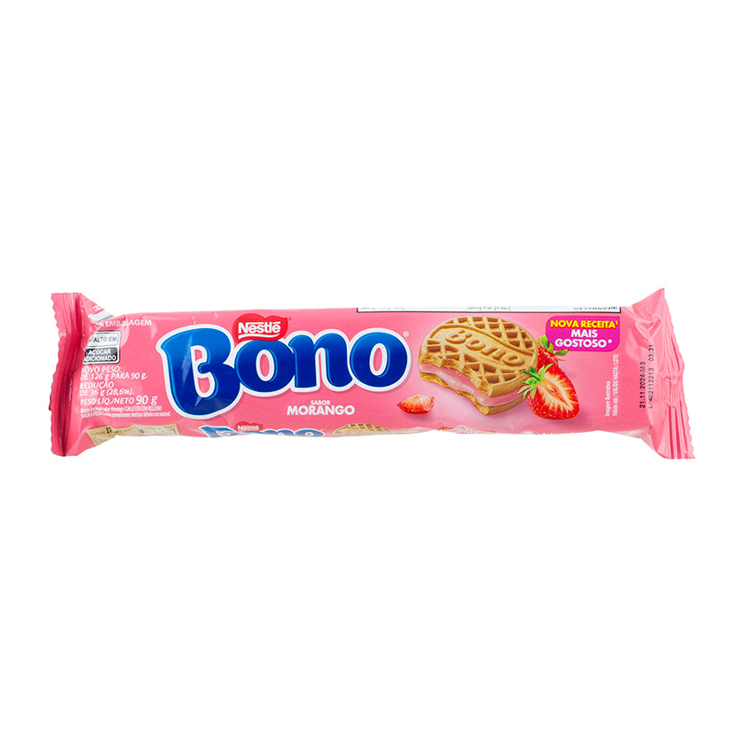 Bono Biscoito Recheado Morango / Strawberry Stuffed Cookies - Nestlé (90g)